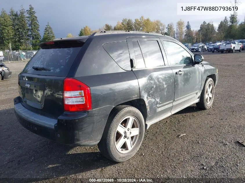 2008 Jeep Compass Sport VIN: 1J8FF47W88D793619 Lot: 40720569