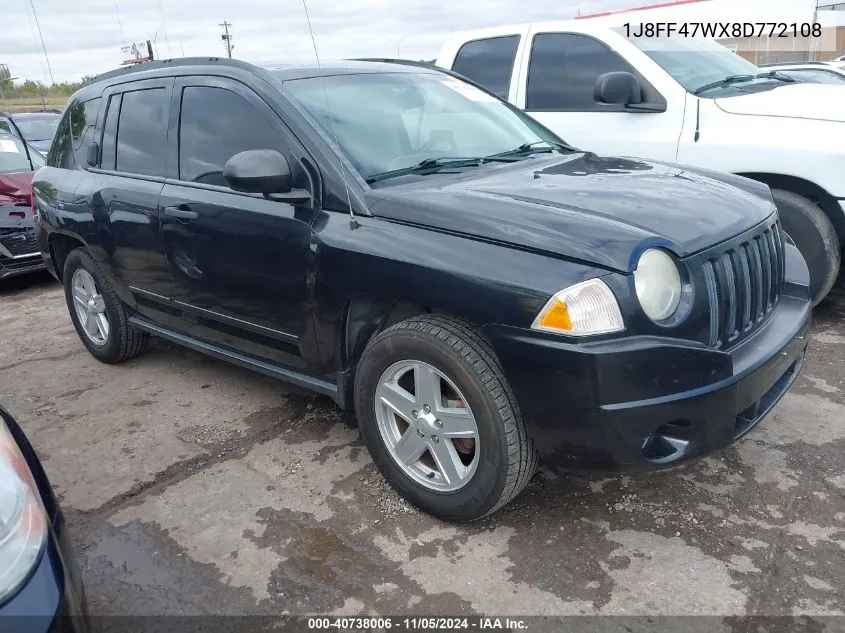 2008 Jeep Compass Sport VIN: 1J8FF47WX8D772108 Lot: 40738006