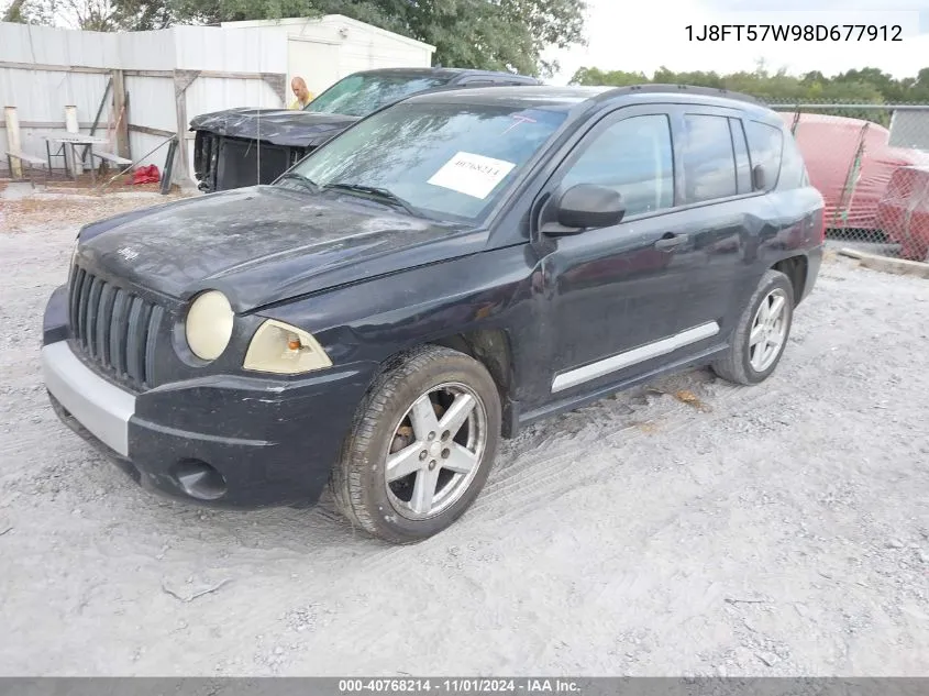 2008 Jeep Compass Limited VIN: 1J8FT57W98D677912 Lot: 40768214