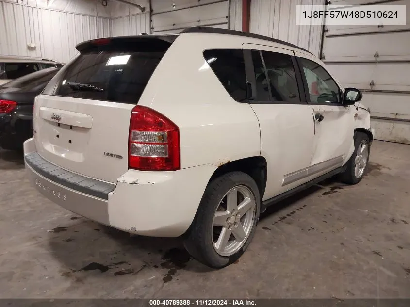 1J8FF57W48D510624 2008 Jeep Compass Limited