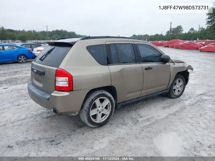 1J8FF47W98D573731 2008 Jeep Compass Sport