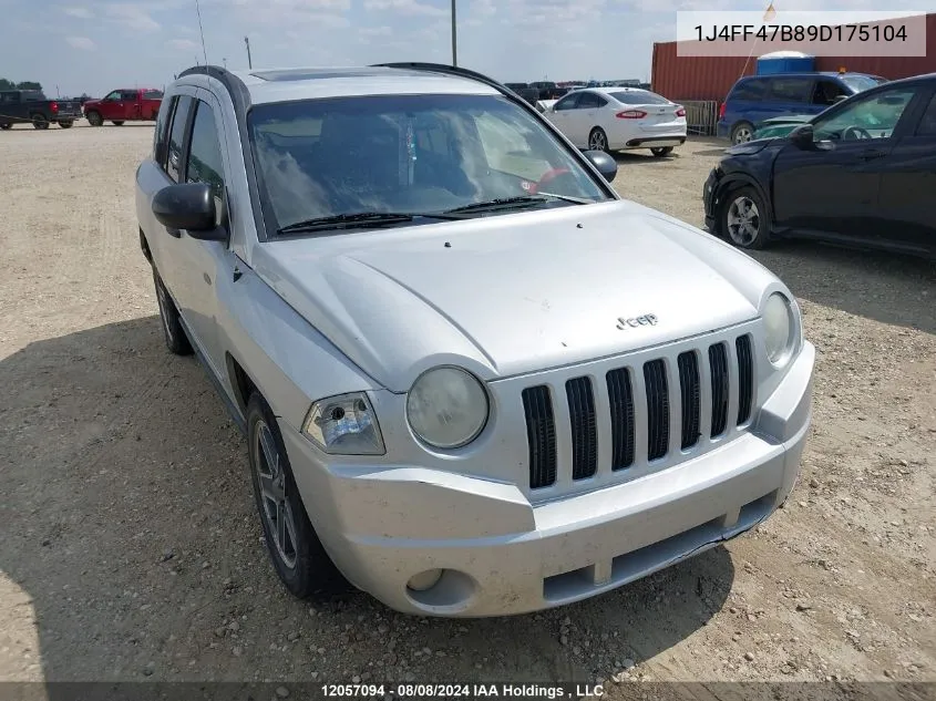 2009 Jeep Compass Sport VIN: 1J4FF47B89D175104 Lot: 12057094