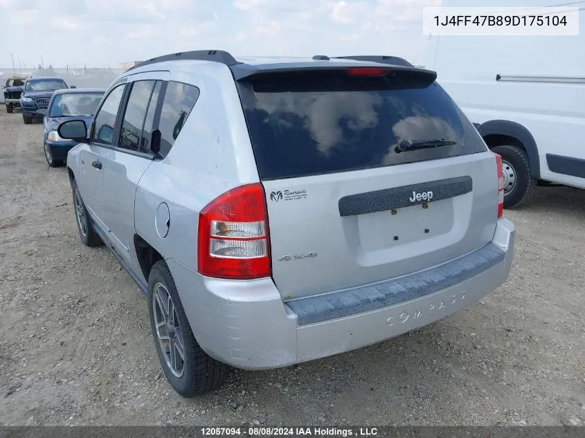 2009 Jeep Compass Sport VIN: 1J4FF47B89D175104 Lot: 12057094