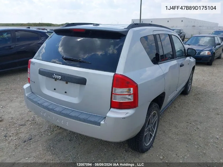 2009 Jeep Compass Sport VIN: 1J4FF47B89D175104 Lot: 12057094