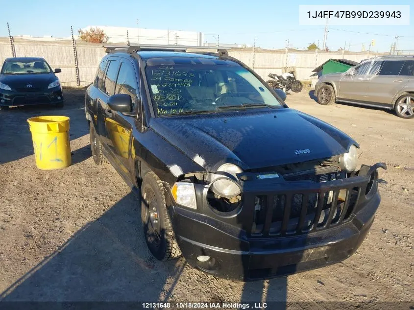 2009 Jeep Compass Sport/North VIN: 1J4FF47B99D239943 Lot: 12131648