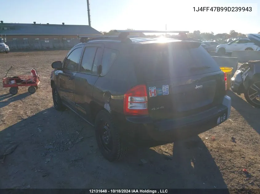 2009 Jeep Compass Sport/North VIN: 1J4FF47B99D239943 Lot: 12131648