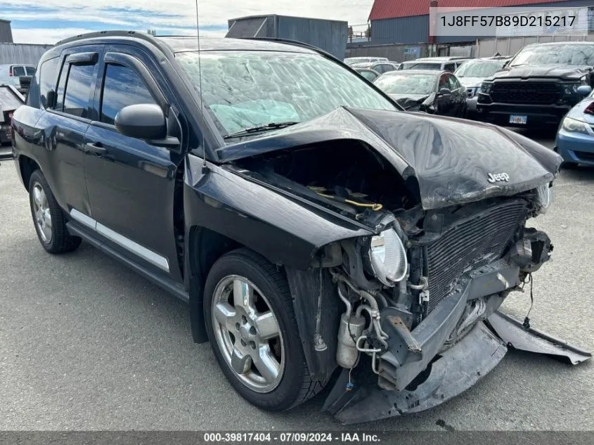 2009 Jeep Compass Limited VIN: 1J8FF57B89D215217 Lot: 39817404