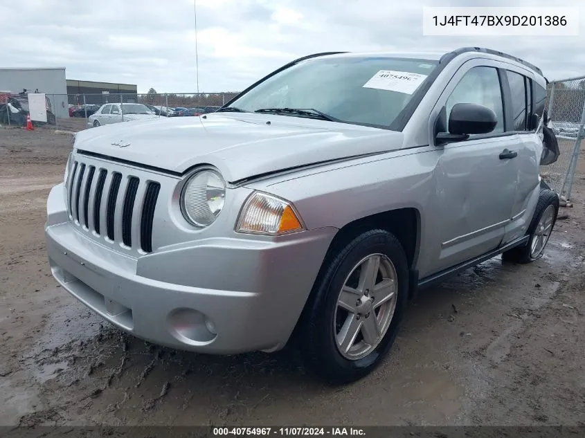 2009 Jeep Compass Sport VIN: 1J4FT47BX9D201386 Lot: 40754967