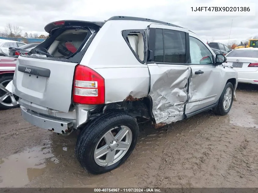 2009 Jeep Compass Sport VIN: 1J4FT47BX9D201386 Lot: 40754967