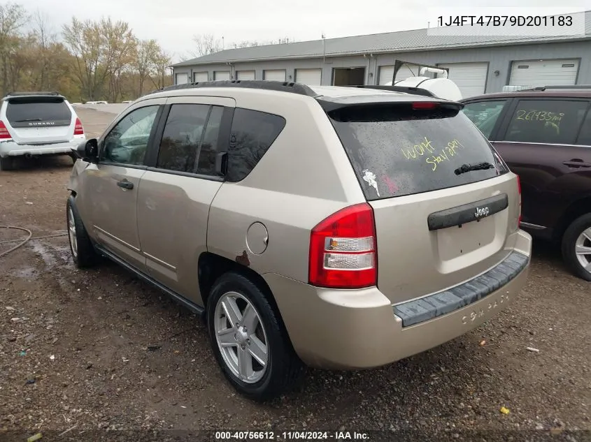 2009 Jeep Compass Sport VIN: 1J4FT47B79D201183 Lot: 40756612