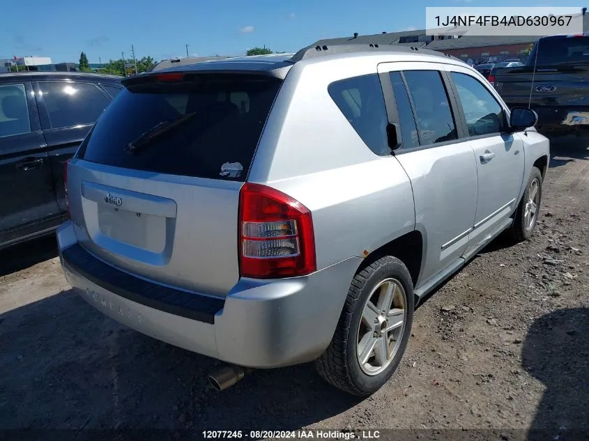 2010 Jeep Compass Sport/North VIN: 1J4NF4FB4AD630967 Lot: 12077245