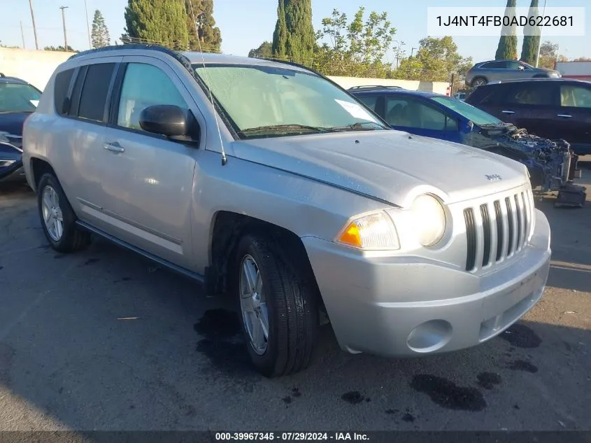 2010 Jeep Compass Sport VIN: 1J4NT4FB0AD622681 Lot: 39967345