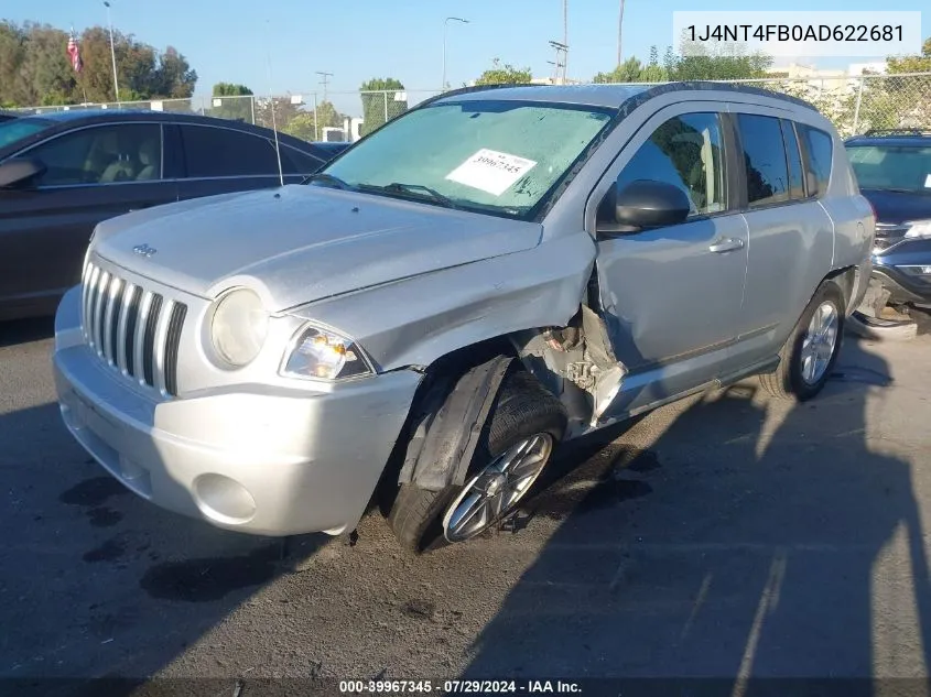 2010 Jeep Compass Sport VIN: 1J4NT4FB0AD622681 Lot: 39967345