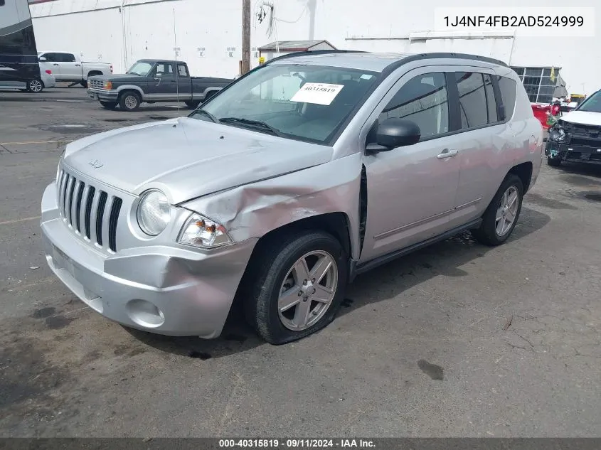 1J4NF4FB2AD524999 2010 Jeep Compass Sport