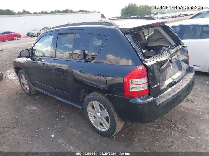 2010 Jeep Compass Sport VIN: 1J4NF1FB6AD655206 Lot: 40399841