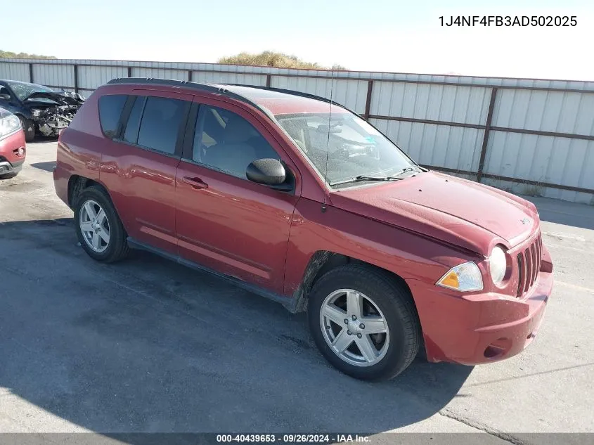 2010 Jeep Compass Sport VIN: 1J4NF4FB3AD502025 Lot: 40439653