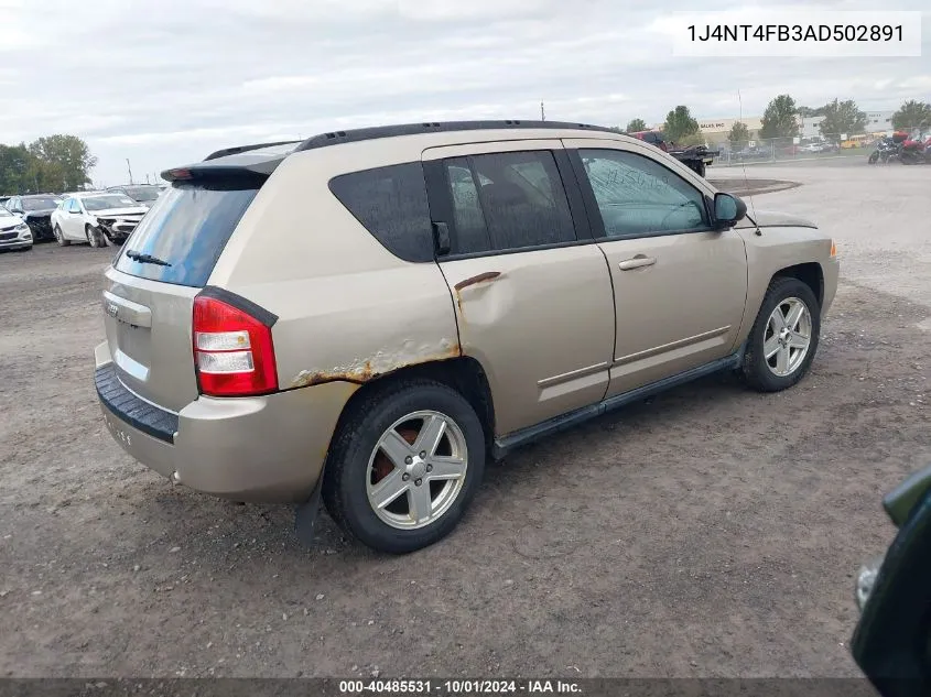 2010 Jeep Compass Sport VIN: 1J4NT4FB3AD502891 Lot: 40485531