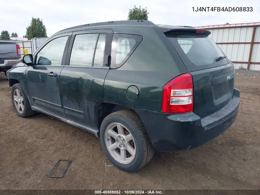 2010 Jeep Compass Sport VIN: 1J4NT4FB4AD608833 Lot: 40559052