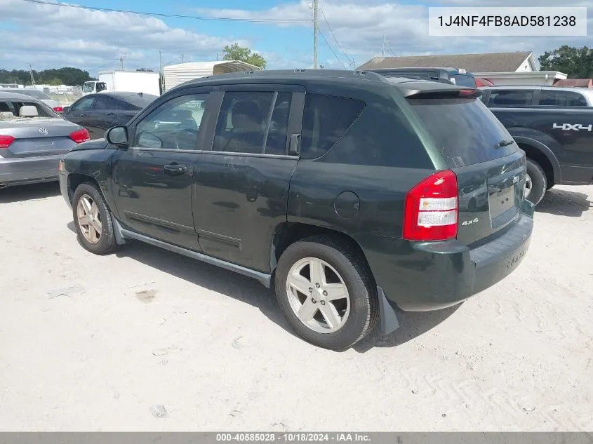 2010 Jeep Compass Sport VIN: 1J4NF4FB8AD581238 Lot: 40585028