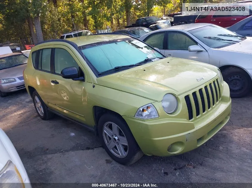 2010 Jeep Compass Sport VIN: 1J4NT4FA3AD523408 Lot: 40673467