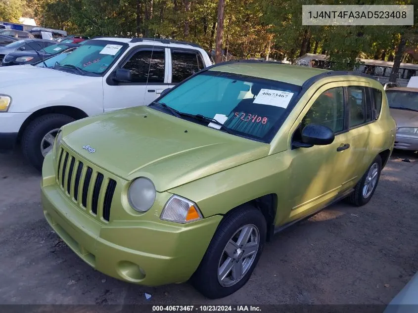 2010 Jeep Compass Sport VIN: 1J4NT4FA3AD523408 Lot: 40673467