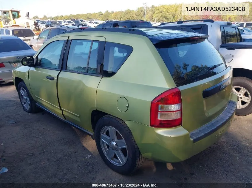 2010 Jeep Compass Sport VIN: 1J4NT4FA3AD523408 Lot: 40673467