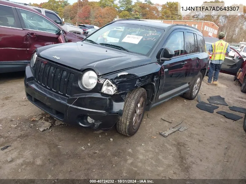 2010 Jeep Compass Sport VIN: 1J4NT1FA7AD643307 Lot: 40724232