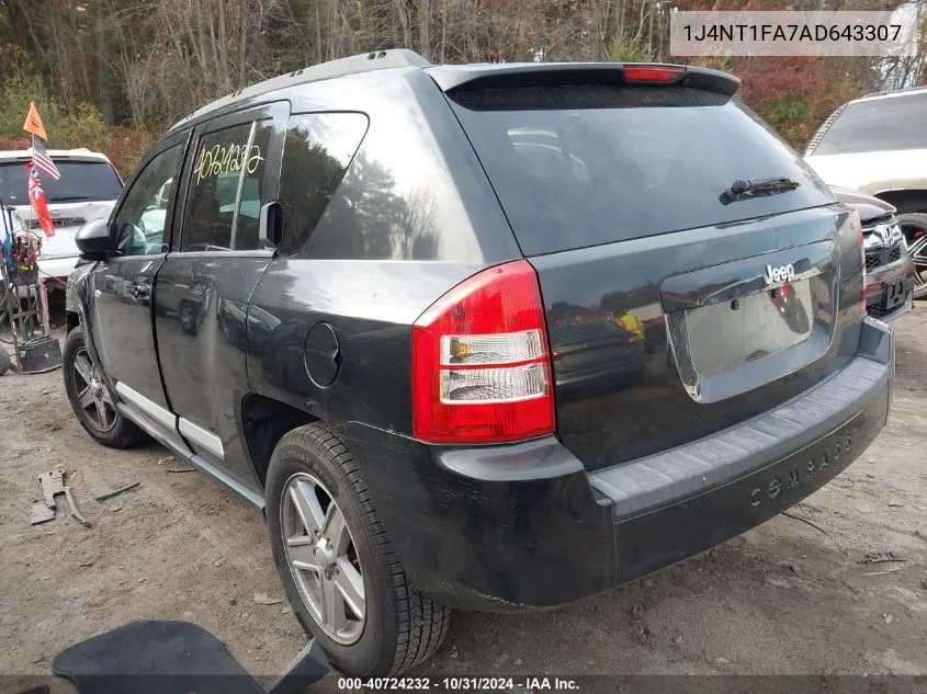 2010 Jeep Compass Sport VIN: 1J4NT1FA7AD643307 Lot: 40724232