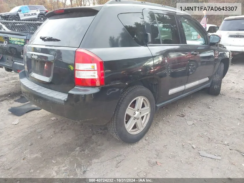 2010 Jeep Compass Sport VIN: 1J4NT1FA7AD643307 Lot: 40724232