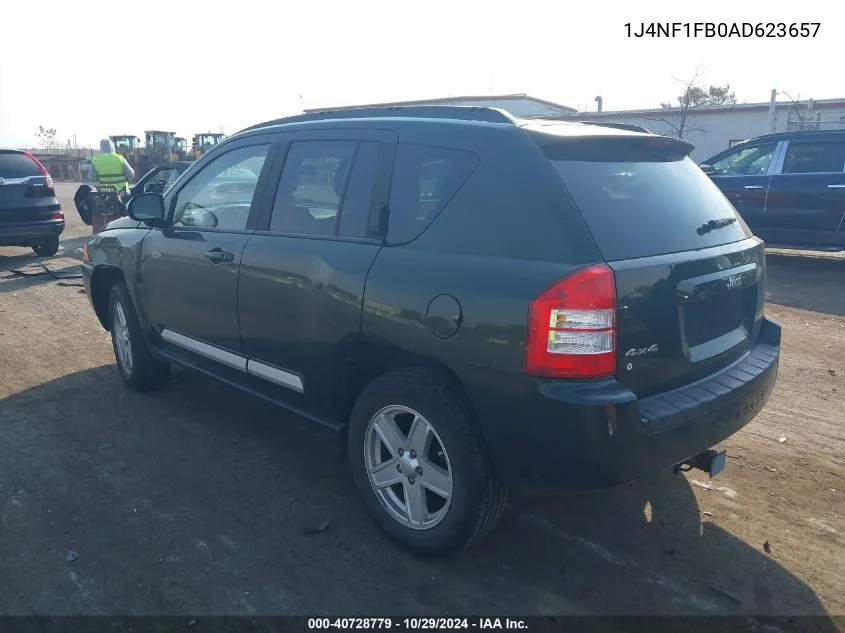 2010 Jeep Compass Sport VIN: 1J4NF1FB0AD623657 Lot: 40728779