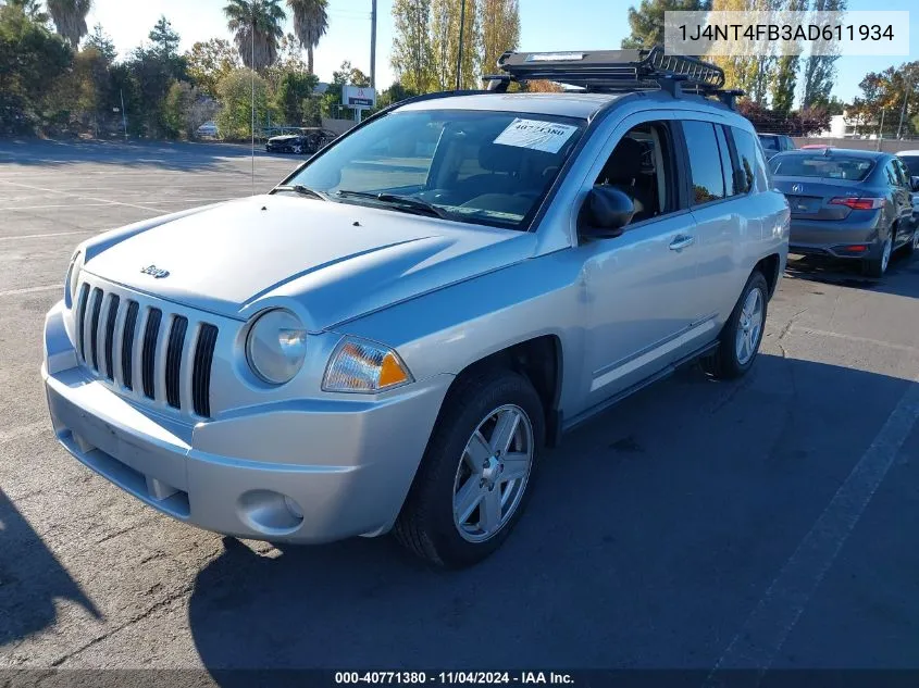 2010 Jeep Compass Sport VIN: 1J4NT4FB3AD611934 Lot: 40771380