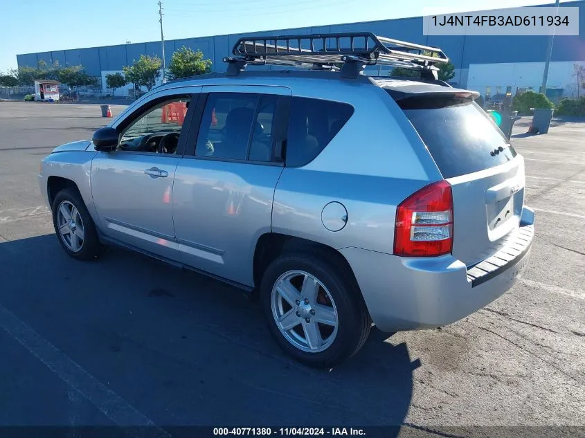 2010 Jeep Compass Sport VIN: 1J4NT4FB3AD611934 Lot: 40771380