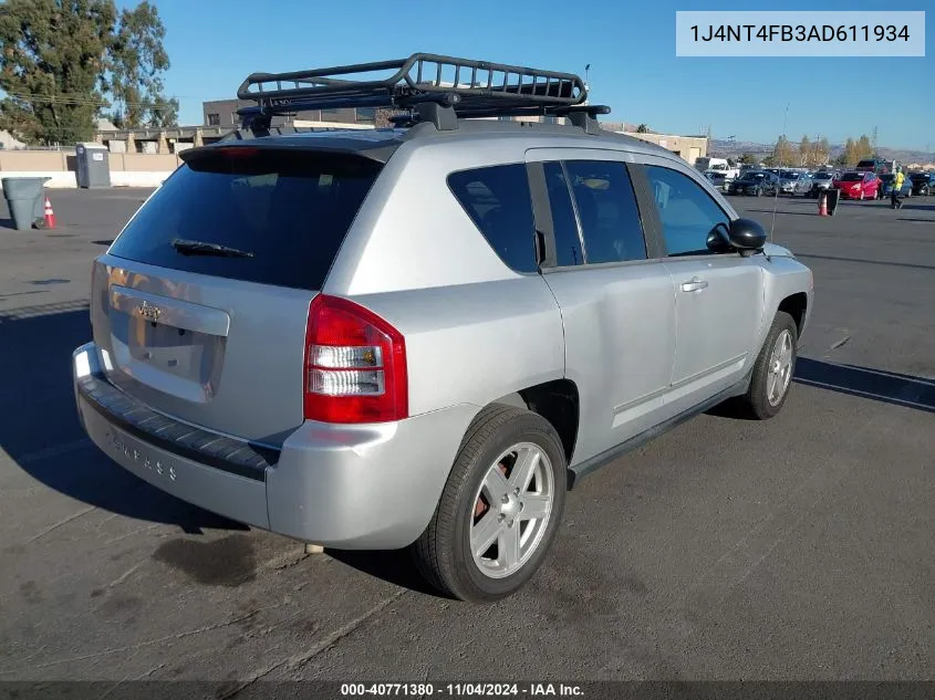 2010 Jeep Compass Sport VIN: 1J4NT4FB3AD611934 Lot: 40771380