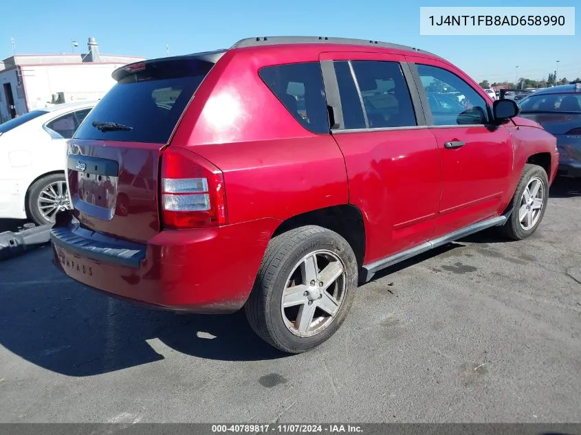 2010 Jeep Compass Sport VIN: 1J4NT1FB8AD658990 Lot: 40789817