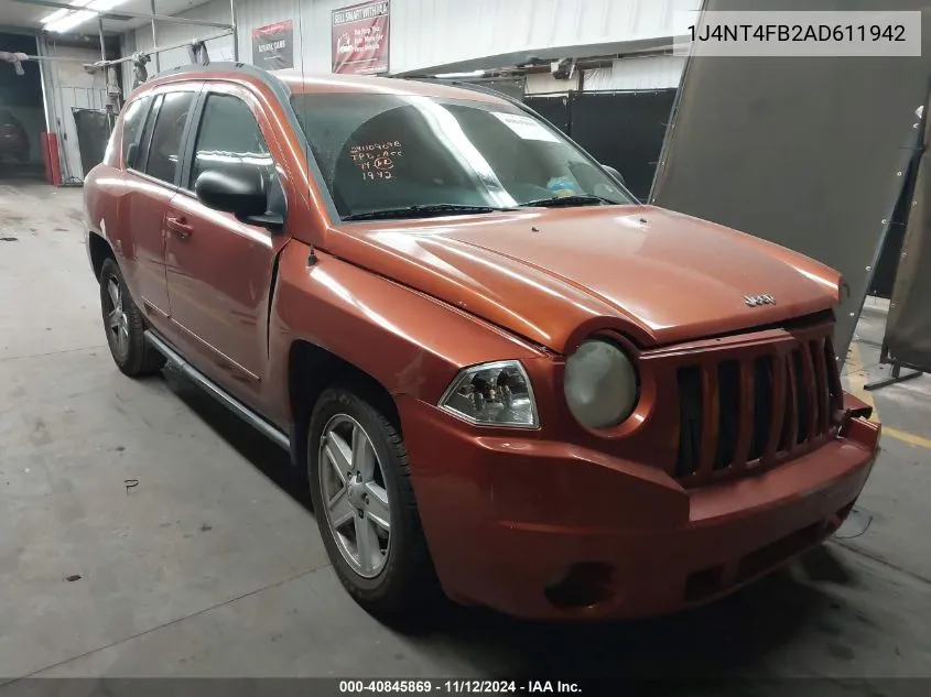 2010 Jeep Compass Sport VIN: 1J4NT4FB2AD611942 Lot: 40845869