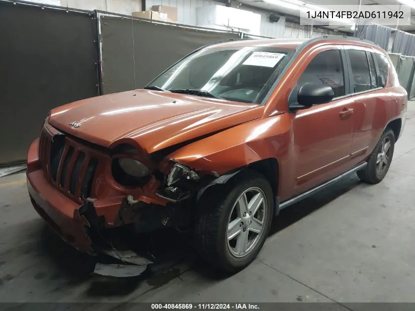 2010 Jeep Compass Sport VIN: 1J4NT4FB2AD611942 Lot: 40845869