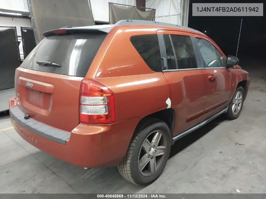 2010 Jeep Compass Sport VIN: 1J4NT4FB2AD611942 Lot: 40845869