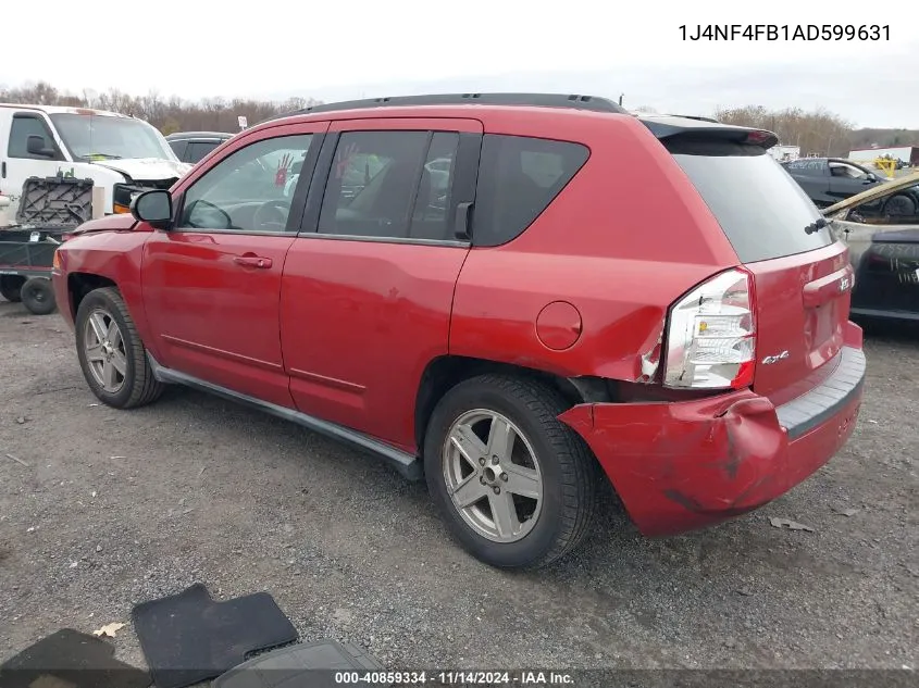 2010 Jeep Compass Sport VIN: 1J4NF4FB1AD599631 Lot: 40859334