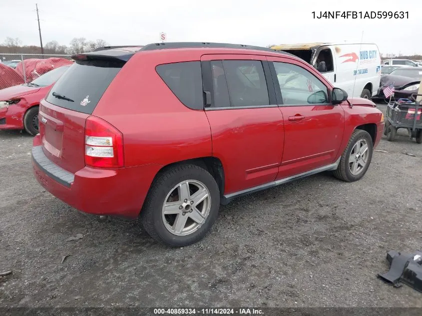 2010 Jeep Compass Sport VIN: 1J4NF4FB1AD599631 Lot: 40859334