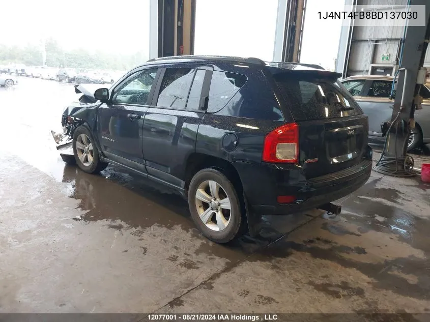 2011 Jeep Compass VIN: 1J4NT4FB8BD137030 Lot: 12077001