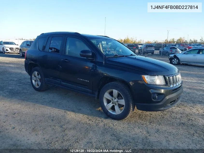 2011 Jeep Compass Sport/North VIN: 1J4NF4FB0BD227814 Lot: 12126120