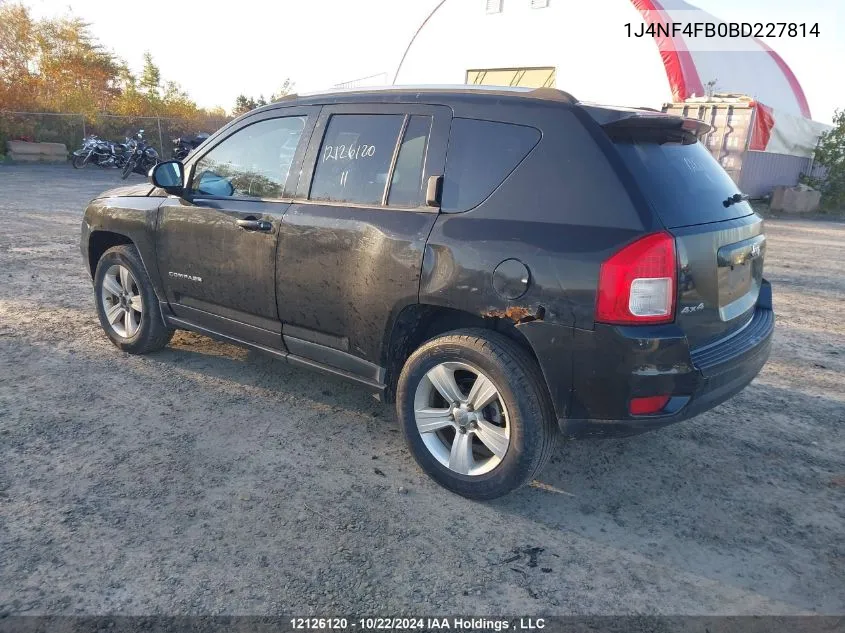 2011 Jeep Compass Sport/North VIN: 1J4NF4FB0BD227814 Lot: 12126120