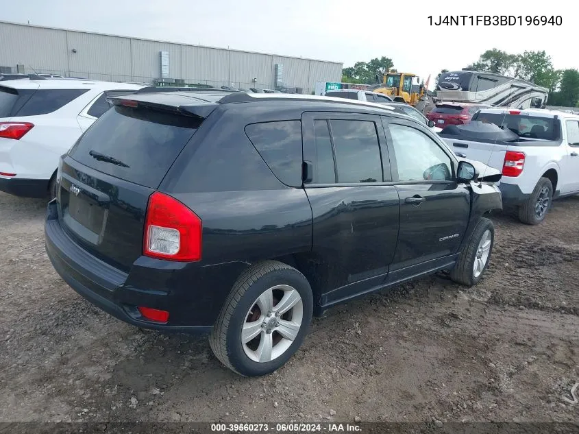 2011 Jeep Compass VIN: 1J4NT1FB3BD196940 Lot: 39560273