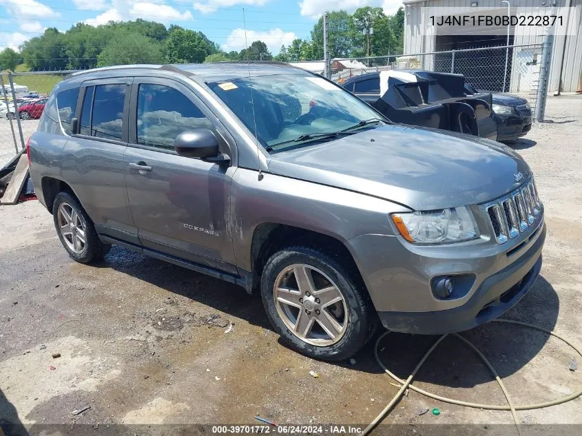 2011 Jeep Compass VIN: 1J4NF1FB0BD222871 Lot: 39701772