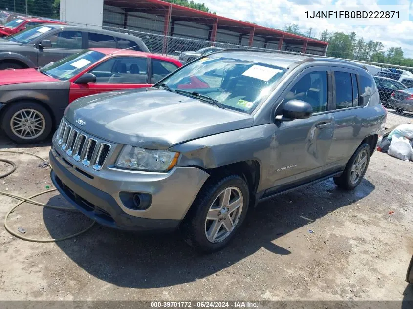 2011 Jeep Compass VIN: 1J4NF1FB0BD222871 Lot: 39701772