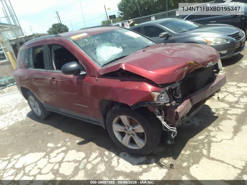 2011 Jeep Compass VIN: 1J4NT1FBXBD195347 Lot: 39867302