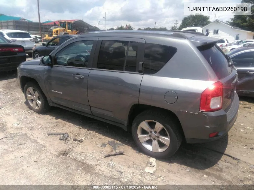 2011 Jeep Compass VIN: 1J4NT1FA6BD260198 Lot: 39902115