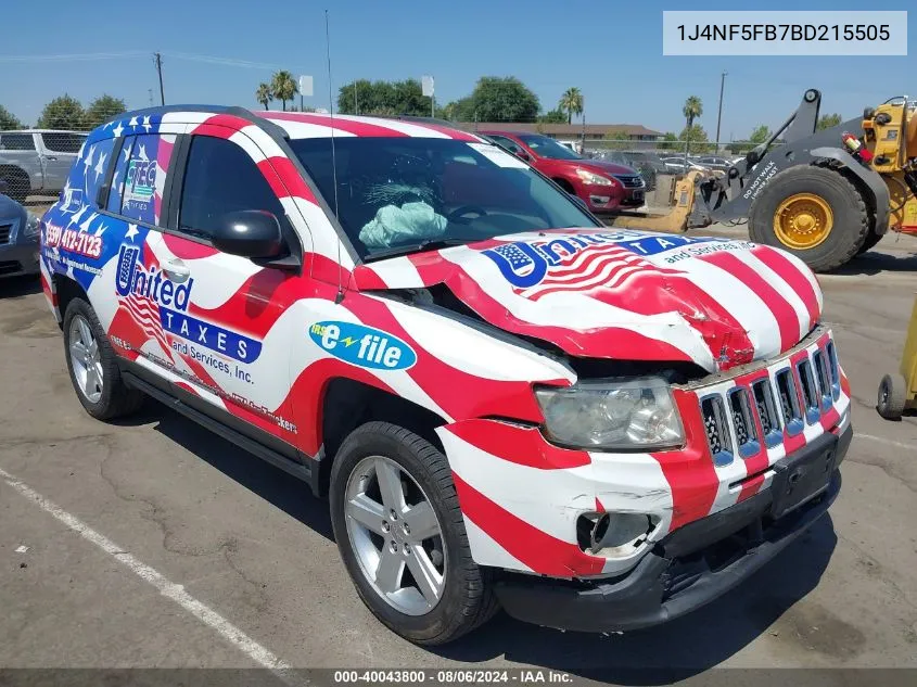 2011 Jeep Compass Limited VIN: 1J4NF5FB7BD215505 Lot: 40043800