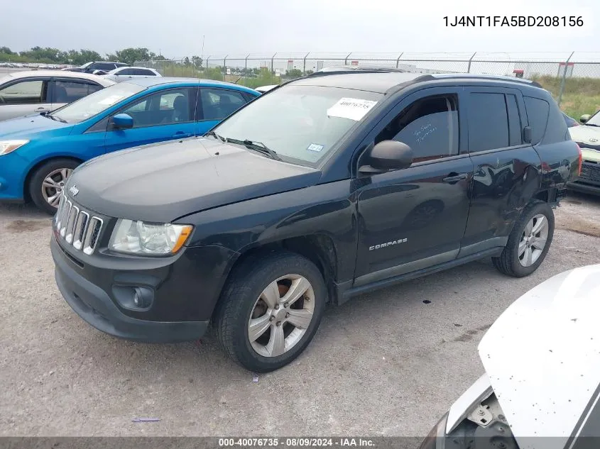 2011 Jeep Compass VIN: 1J4NT1FA5BD208156 Lot: 40076735