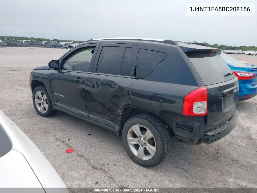 2011 Jeep Compass VIN: 1J4NT1FA5BD208156 Lot: 40076735